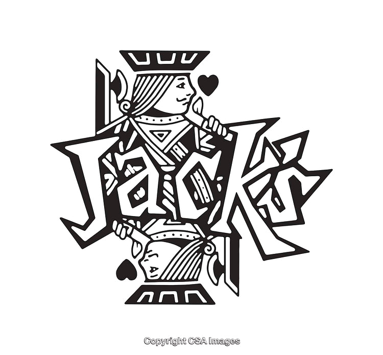 Black And White Jack of Spades Artistic Illustration In Decorative Style
