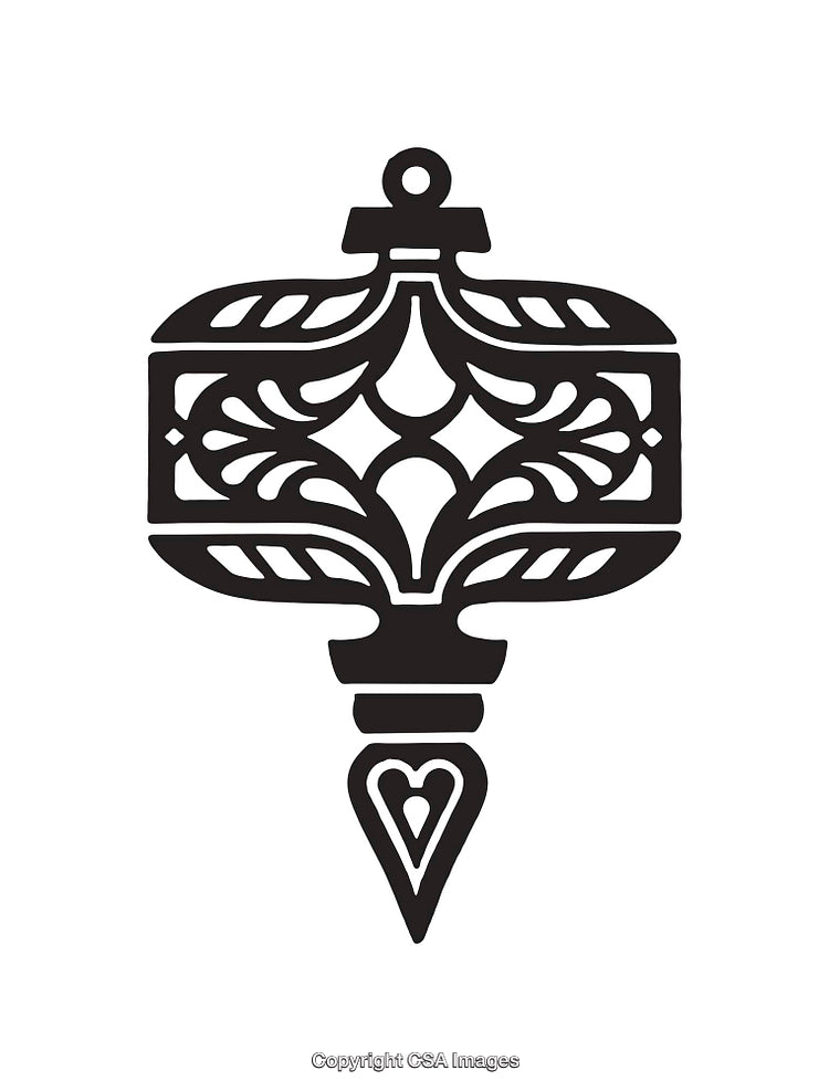 Elegant Black and White Line Art Illustration with Symmetric Design