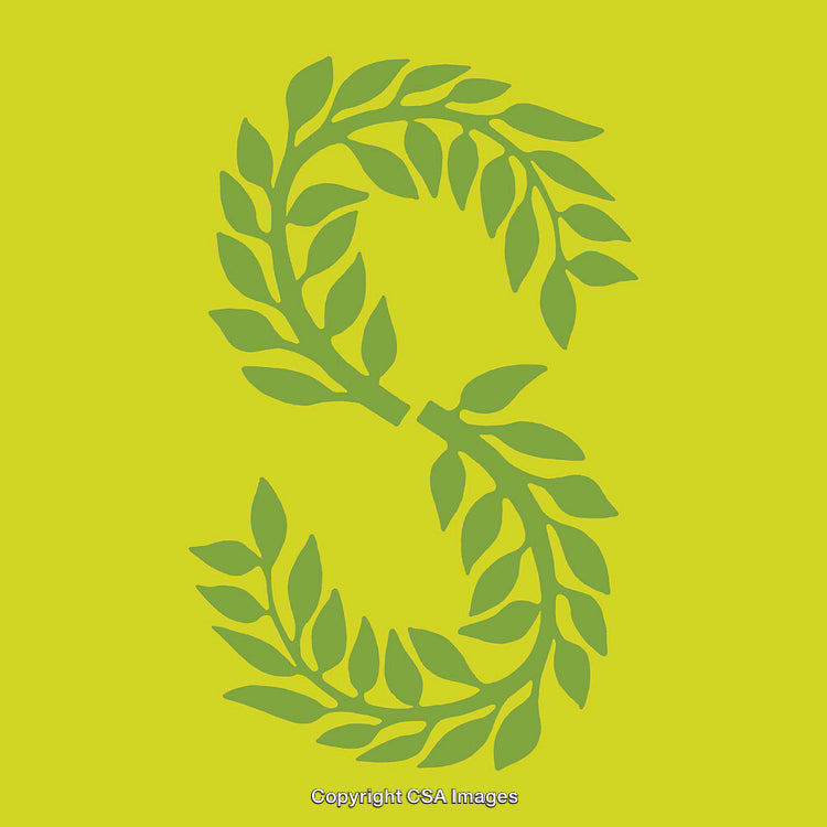 Decorative Representation of the Letter 'S' Using Leafy Green Elements