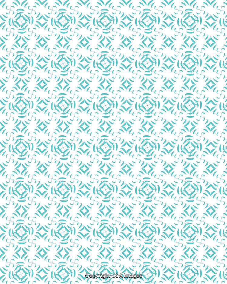 Abstract Geometric Pattern with Blue Shapes on White Background