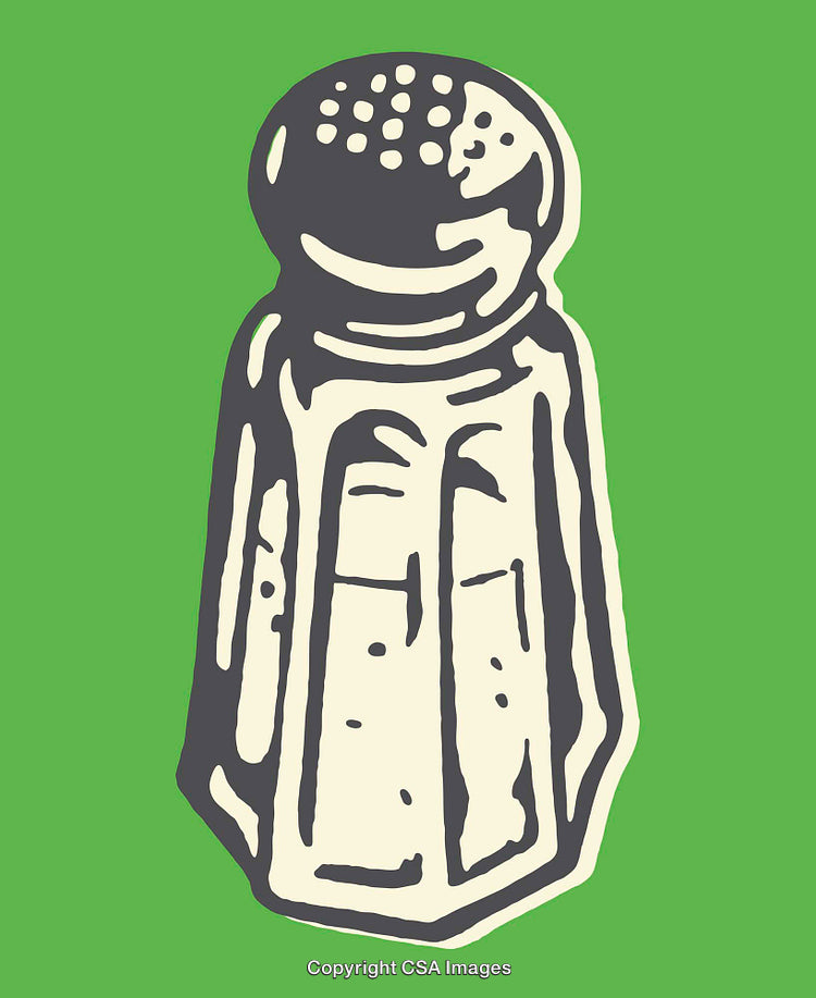 Salt Shaker Illustration On Green Background in Color Line Art Style