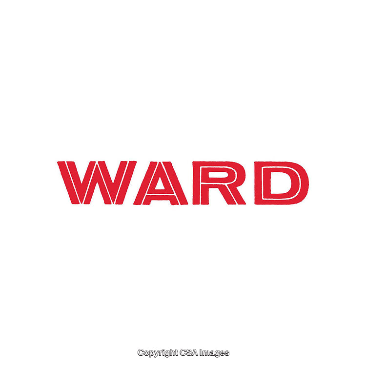 Red Text Depicting the Word 'Ward' on a White Background