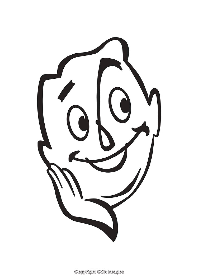 Black and White Minimalist Smiling Face Illustration Hand-Drawn Art