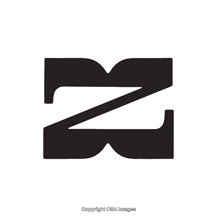 Bold Black Letter Z Logo on Transparent Background