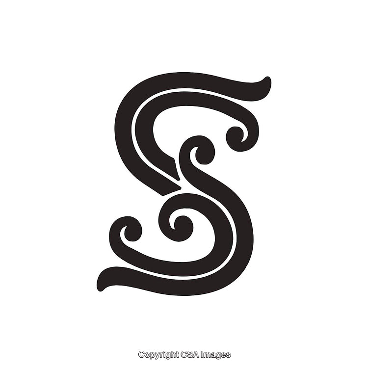 Elegant Ornamental Letter S with Decorative Swirl Design