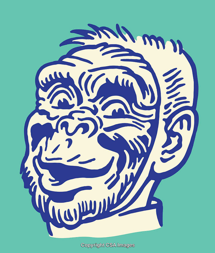 Colorful Line Art Illustration of a Smiling Character with Bold Details