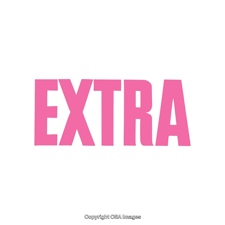 Pink Bold Text Reading 'Extra' on a Plain White Background