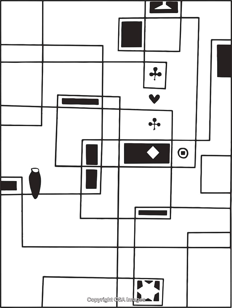 Abstract Geometric Shapes in Black and White Design
