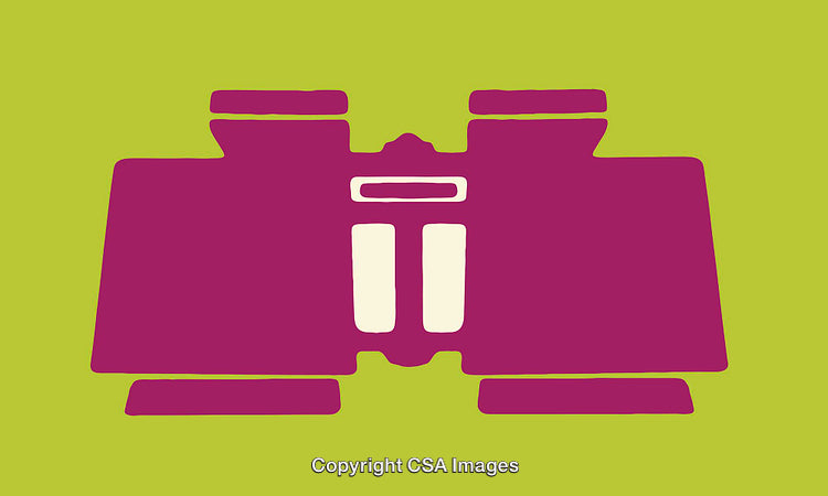 Colorful Illustration of Simplified Binoculars on Vibrant Background