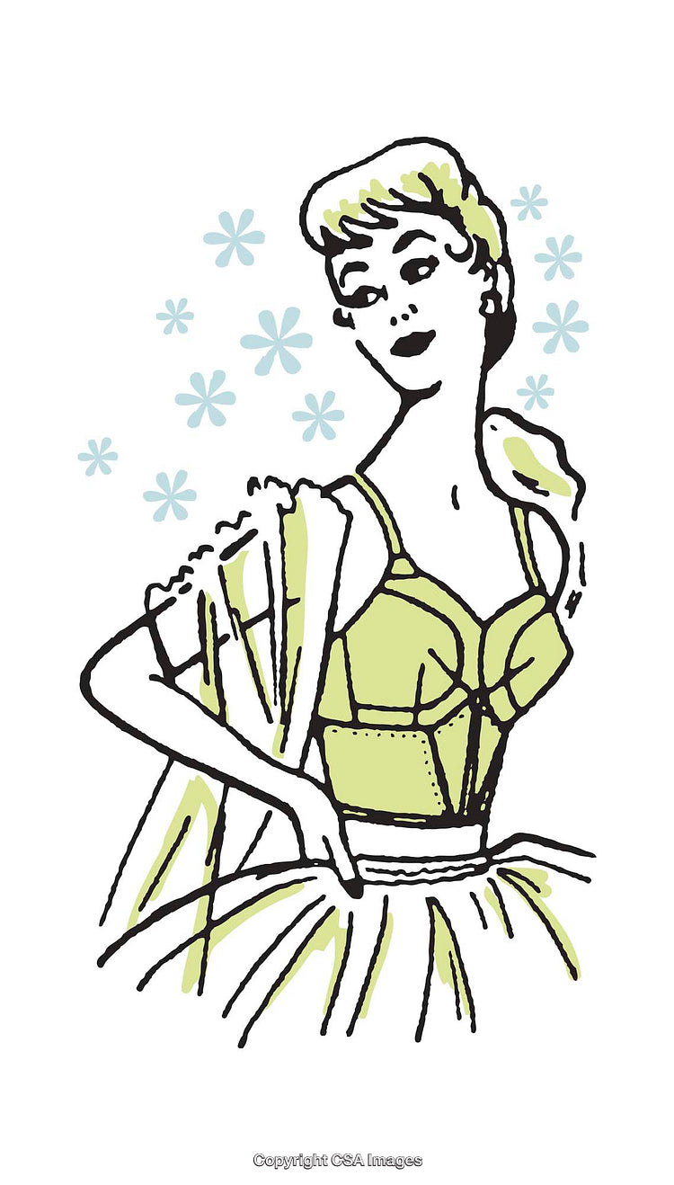 Vintage Illustration of a Stylish Woman with a Retro Aesthetic