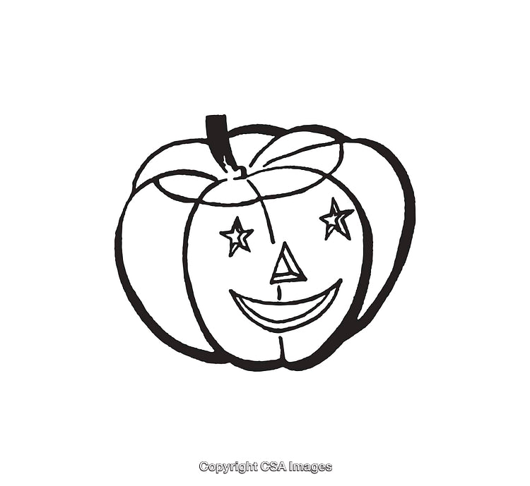 Black and White Line Art of a Jack-O'-Lantern Illustration
