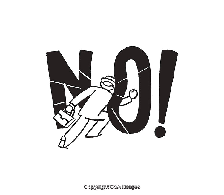 Black And White Line Art of Businessman Expressing Disapproval