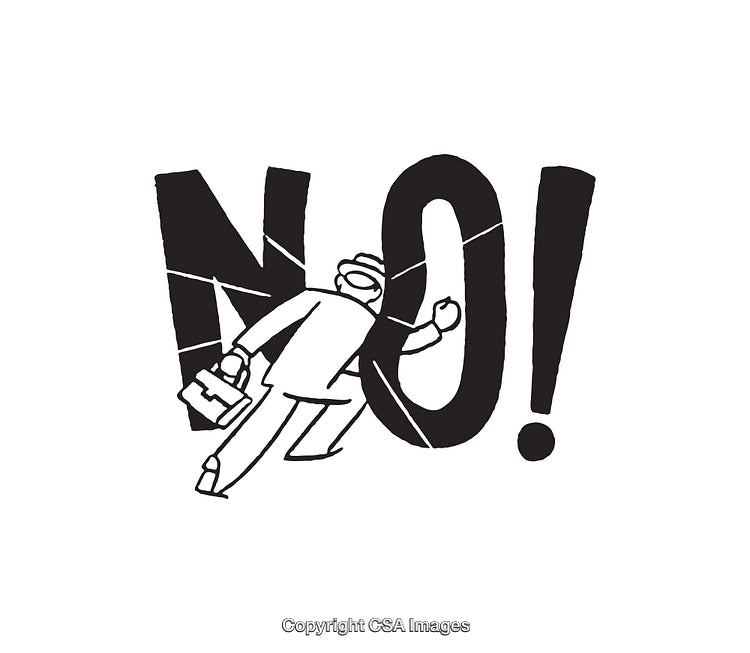 Black And White Line Art of Businessman Expressing Disapproval