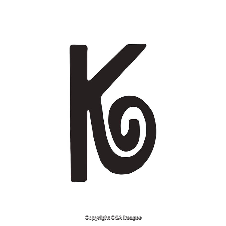 Stylized Black Letter K Design on White Background