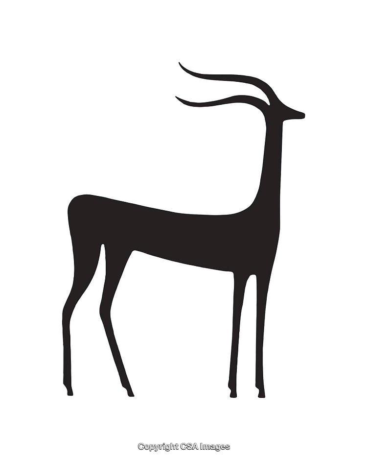 Stylized Silhouette of a Graceful Antelope with Horns in Minimalist Style
