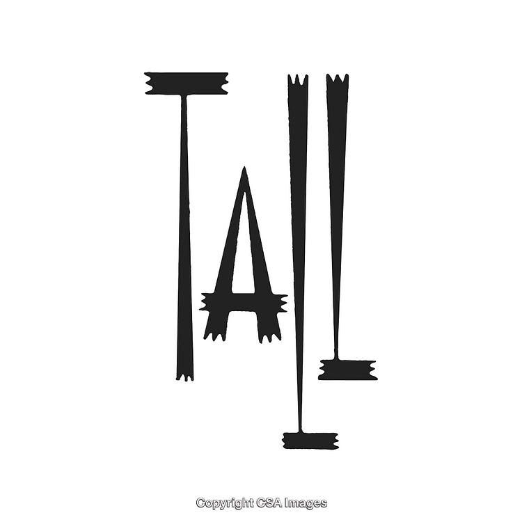 Creative Black And White Artistic Typography Featuring The Word 'Tall'