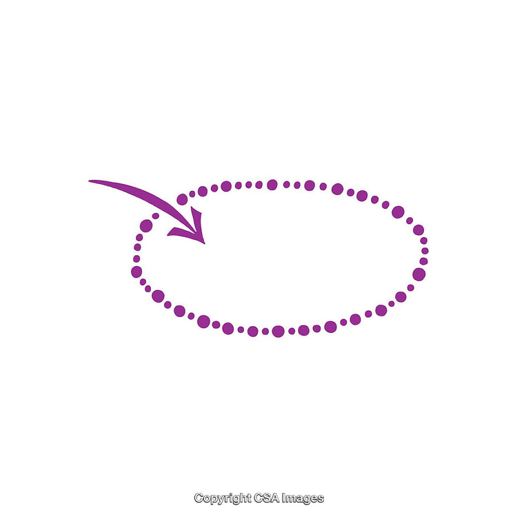 Purple Dotted Circular Frame With Arrow on White Background Illustration
