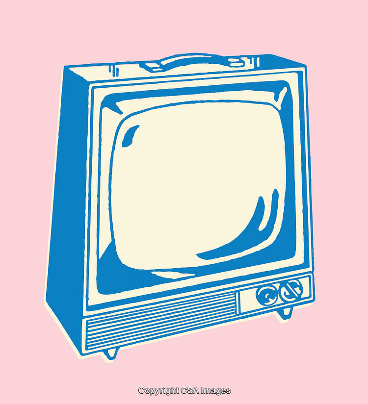 Retro Television Illustration in Vintage Style with Minimalistic Design