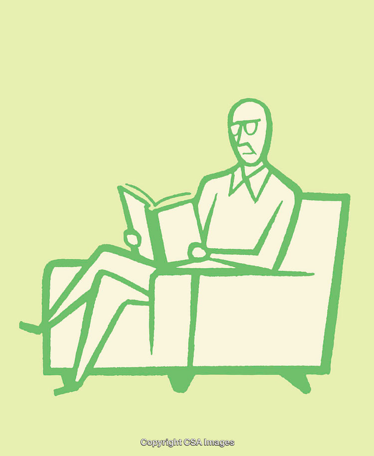 Illustration of a Person Relaxing and Reading in a Comfortable Chair