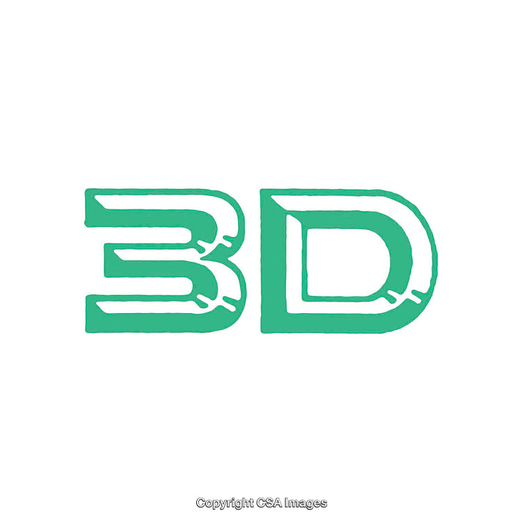 Green 3D Word Logo on White Background with Bold Text Style