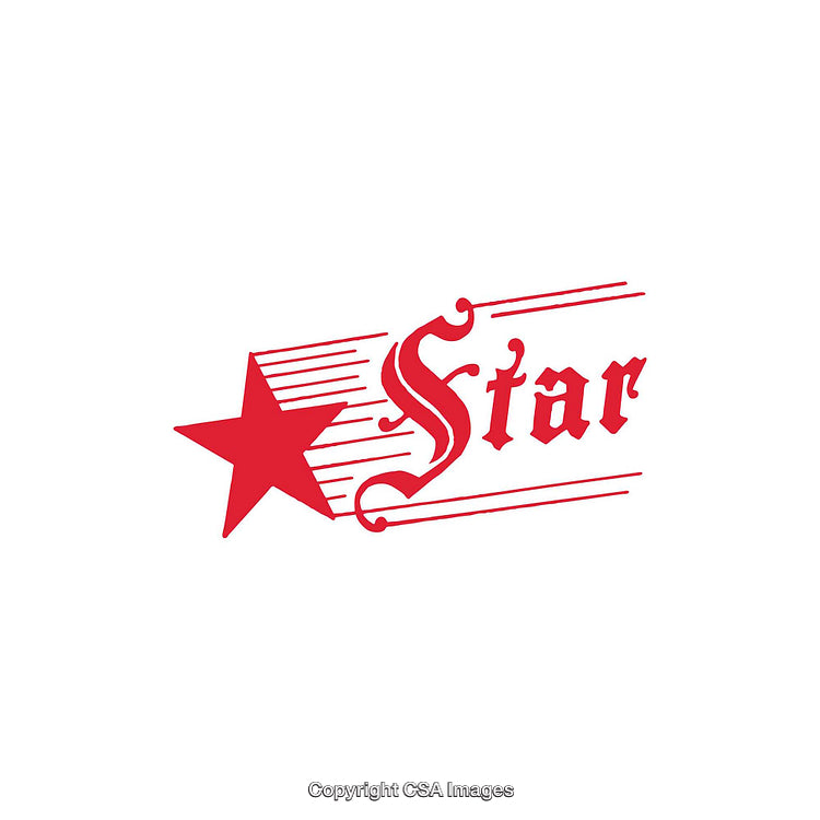Red Star Illustration with Stylized Text Design Concept Artwork