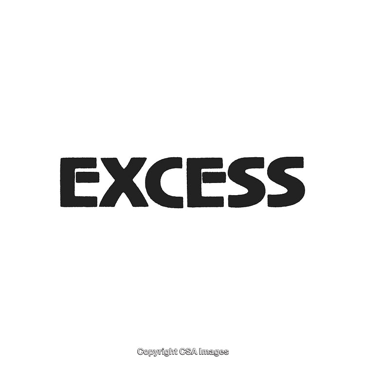 Bold Typography Illustration Featuring the Word Excess in Black Font