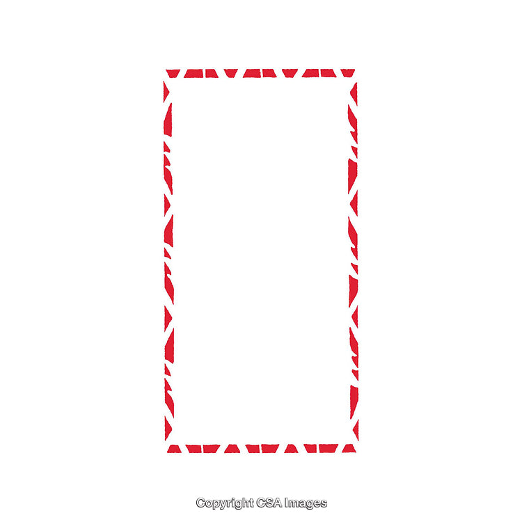 Geometric Red Patterned Rectangle Frame with White Background Design