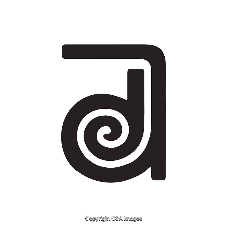 Abstract Black Monochrome Design Featuring Stylized Letter 'A' with Spiral Accent