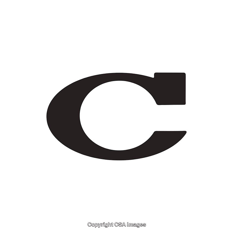 Black Stylized Letter C on a White Background