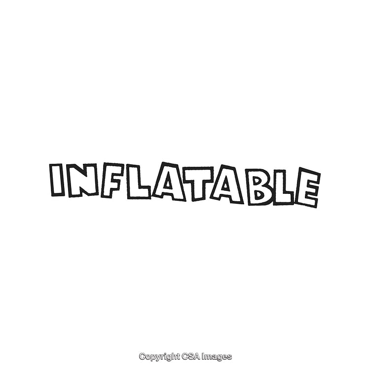 Inflatable Word in Bold Cartoon Style Black and White Text Design
