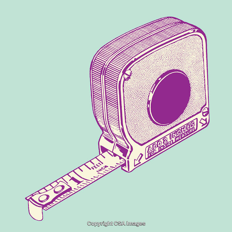 Colorful Line Art Illustration of a Measuring Tape with a Minimalist Design