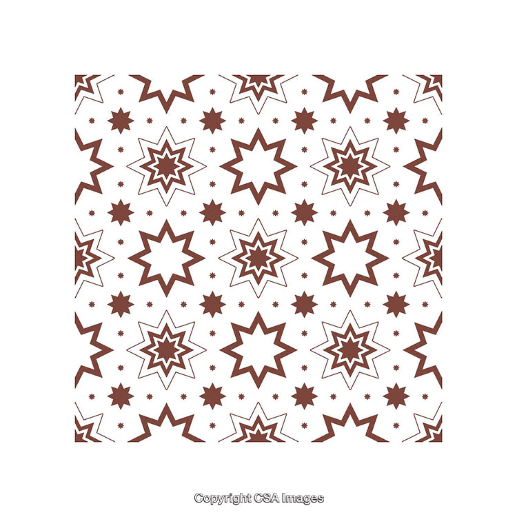 Seamless Brown Geometric Star Pattern on a White Background