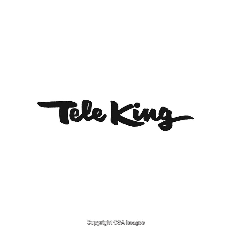 Stylish Handwritten Logo Design Featuring 'Tele King' Text in Black Calligraphy