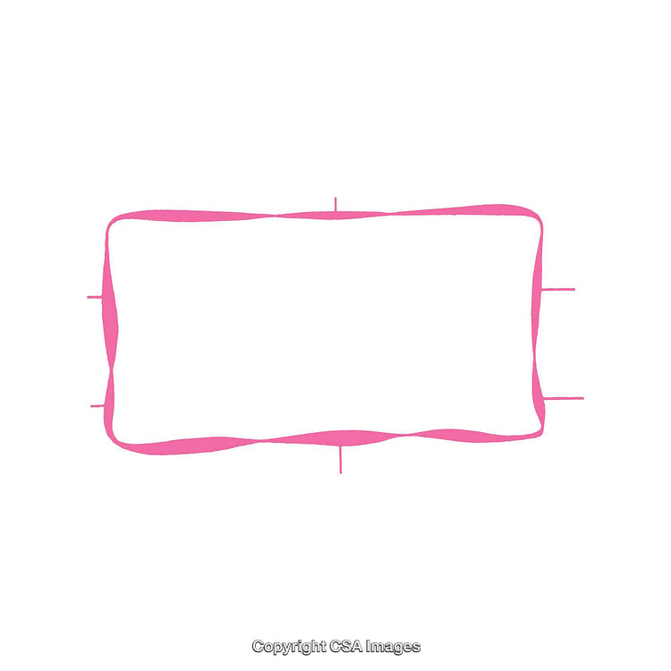 Pink Ribbon Frame on White Background for Decorations or Invitations