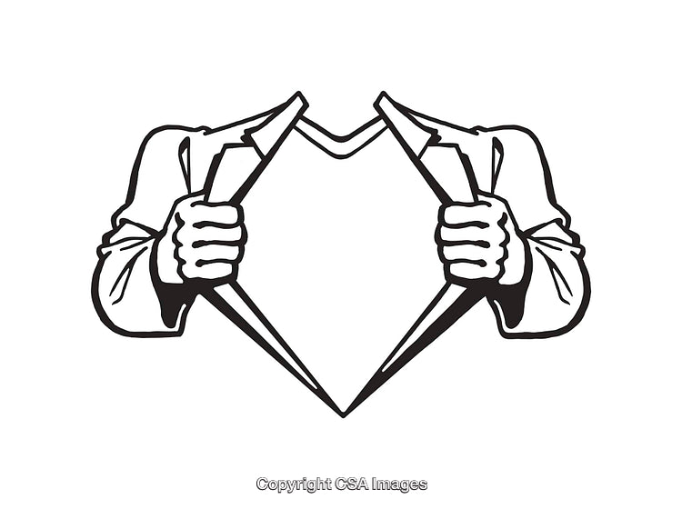 Illustration of Hands Opening a Shirt to Reveal Space Inside