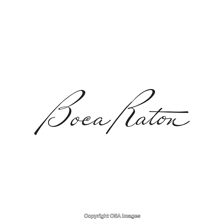 Elegant Handwritten Text Graphic Incorporating Boca Raton in Stylish Script