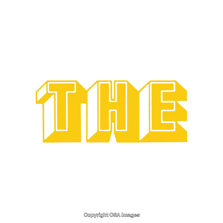 Stylized Yellow Typography Illustration on a White Background