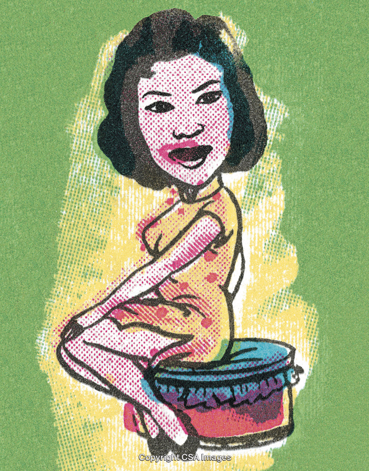 Woman Sitting on a Footstool