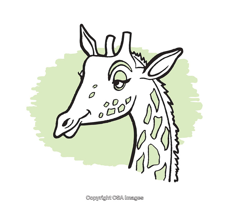 Colorful Illustration of a Friendly Giraffe with Artistic Design