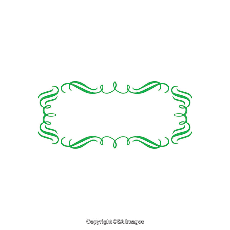 Elegant Green Flourish Frame on White Background for Decorative Designs