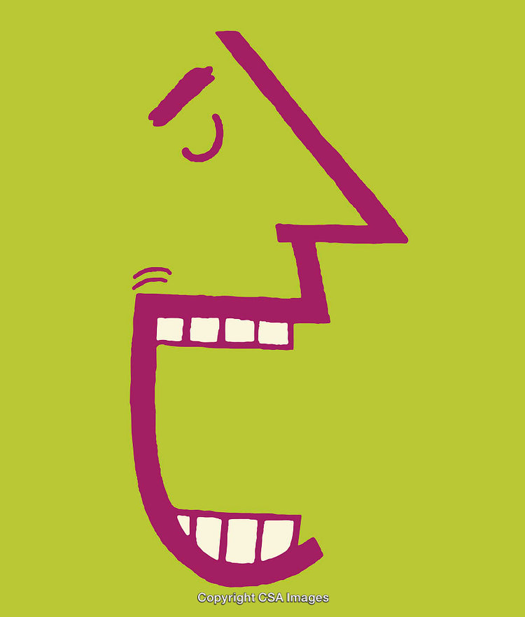 Bold Line Art Face Illustration on Bright Green Background