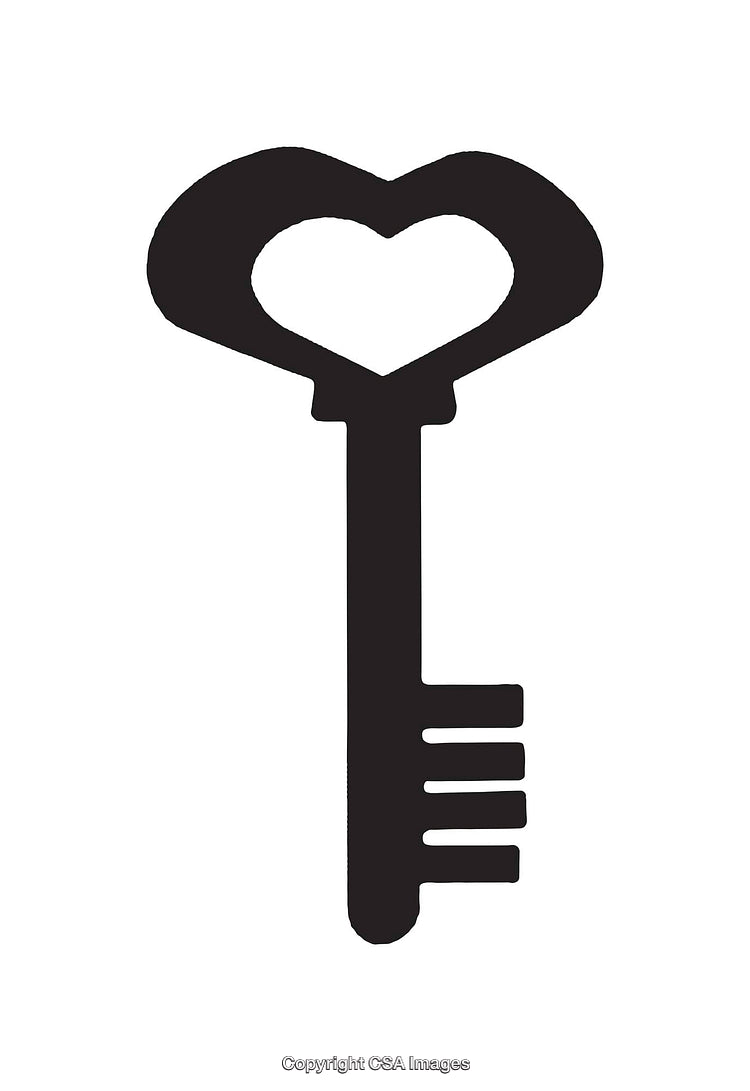 Heart-Shaped Key Icon Symbolizing Love and Security