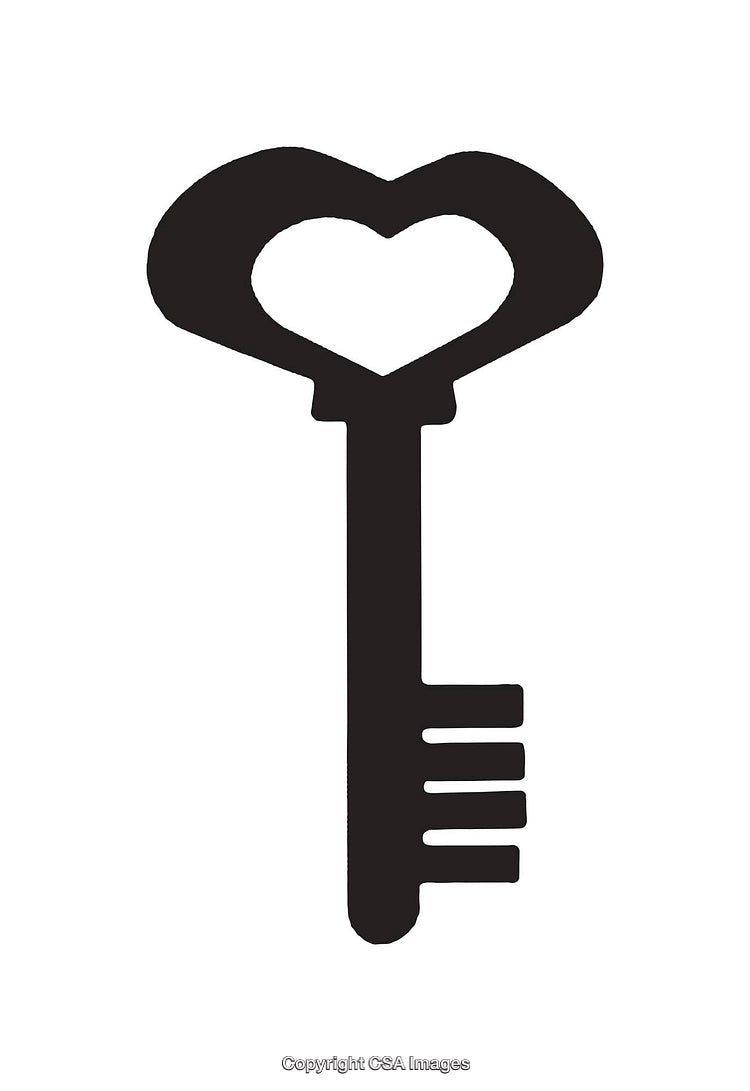 Heart-Shaped Key Icon Symbolizing Love and Security