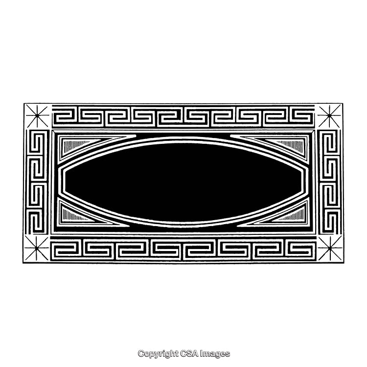 Ornamental Black and White Border with Geometric and Classical Design