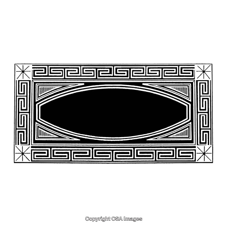 Ornamental Black and White Border with Geometric and Classical Design