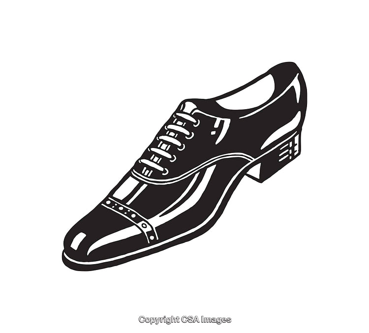 Elegant Black And White Formal Shoe Line Art Illustration