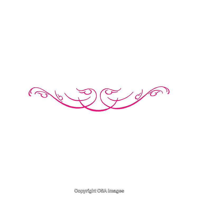 Elegant Decorative Pink Flourish Design on a White Background