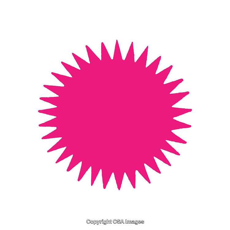 Pink Spiked Circular Shape on White Background