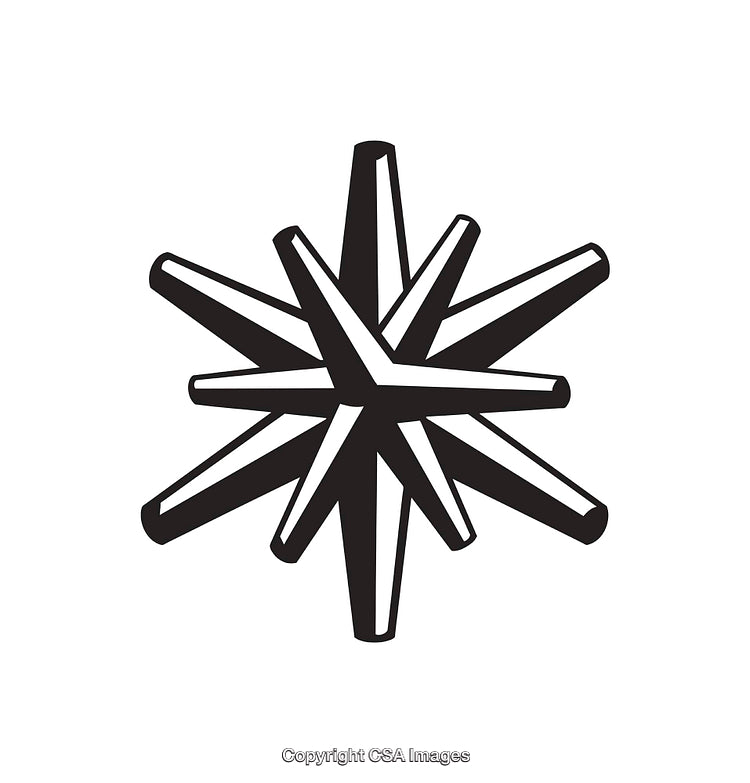 Abstract Black and White Geometric Shape Line Art Illustration