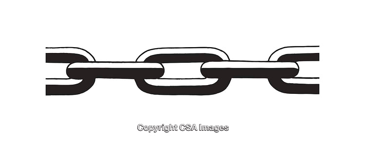 Black and White Line Art of a Chain Link Graphic